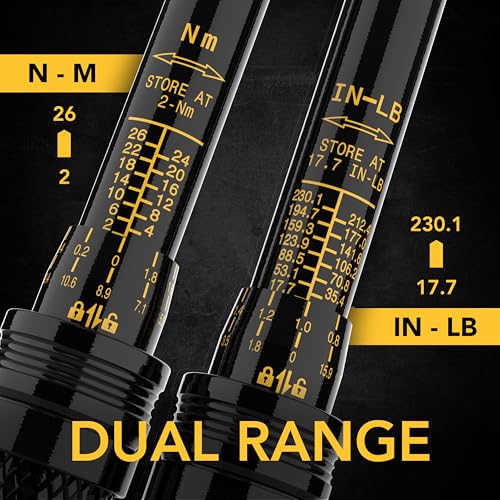 LEXIVON Bike Torque Wrench 1/4-Inch Drive, Newton Meter | 72-Tooth Gear, Dual-Direction Click Type, 2-26 Nm (17.7-230.1 in-lb) | Portable for Road & Mountain Bicycles (LX-190) - size: 1/4"DR.20~26 NM