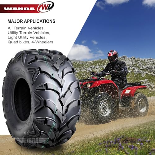 WANDA ATV Tire Set 22x7-11 & 22x10-9 6PR for Honda Recon250 Suzuki Ozark250 - size: 22X7-11&22X10-9
