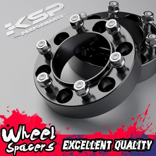 KSP 6X5.5 Wheel Spacers 1.5in Fit Tacoma 4runner 2005-2023, Extended LugNut - color: Black, size: 1.5inch-tacoma1995-2023
