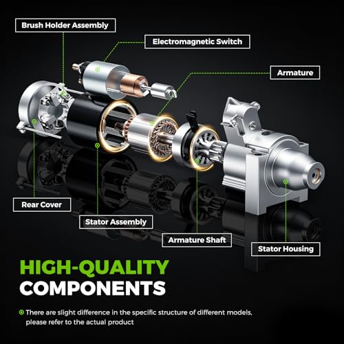 Starter Compatible with Honda Accord 2.4L 2006-2012, Civic 2.0L 2006-2011, CR-V & Element 2007-2011, Acura TSX 2.4L 2006-2014, CSX 2.0L 2006-2008, 31200-RAA-A61 31200-RRA-A51 31200R40A01 17960N