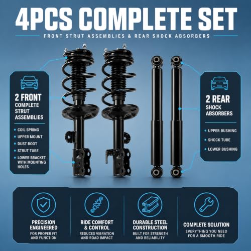 4Pc Struts with Coil Springs Fit for Toyota RAV4 2013-2018 - size: Fit for RAV4 13-18 4x Struts Assembly (17)