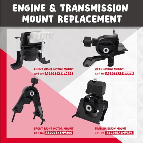 Engine Motor and Transmission Mount Kit Compatible with 2009 2010 2011 2012 2013 Corolla 1.8L & Matrix 1.8L, 2009-2010 Vibe 1.8L FWD 4-Piece Set, A62027 A62039 A62023 A62015 - size: 2009-2010 Vibe 1.8L FWD