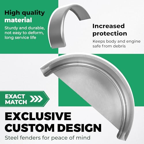 HECASA Steel Round Single Axle Trailer Fender and Fender Back Fits - size: 1 Pc