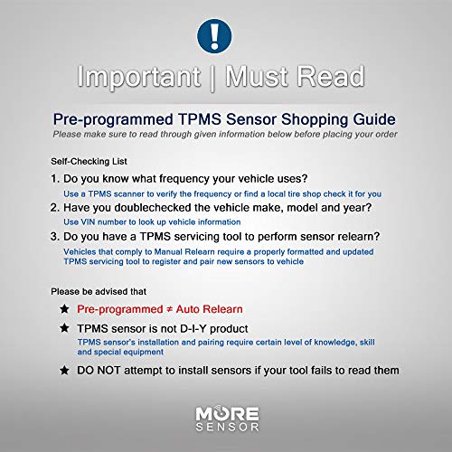 MORESENSOR Compact Series 315MHz TPMS Tire Pressure Sensor | Compatible with 1997-2000 Corvette | Clamp-in | KX-S028