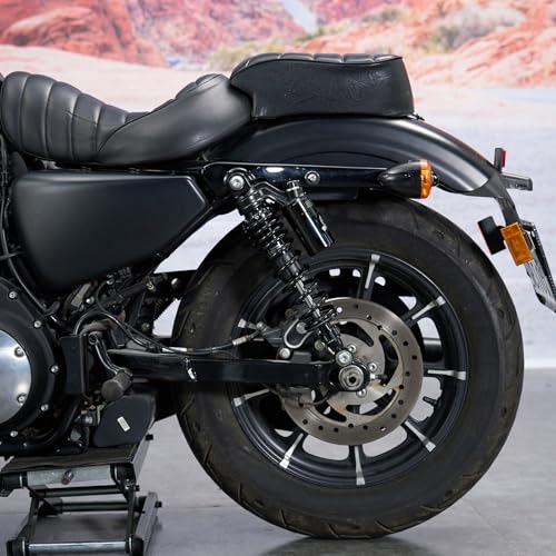 Mofun Rear Shocks with Remote Reservoir Fit for Harley Dyna Sportster - color: Oxidized Black, size: 13.4"(340mm)