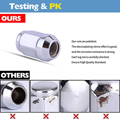 M12x1.5 Chrome Acorn Lug Nuts, Set of 20, Fits Ford Fusion, Escape, etc.