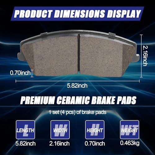 Ceramic Front Brake Pads for Dodge Charger,Challenger,Magnum - size: D1056