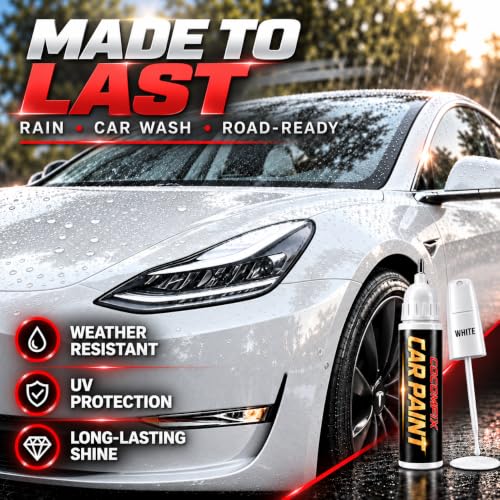 White Car Touch Up Paint Pen, for Auto & Car Paint Scratch Repair - color: White
