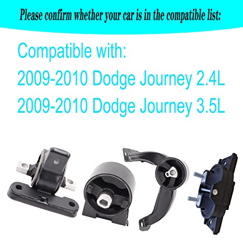 Motor Mount Kit for 09-10 Dodge Journey 2.4L 3.5L - size: A5487 A5486 A5465 A5469