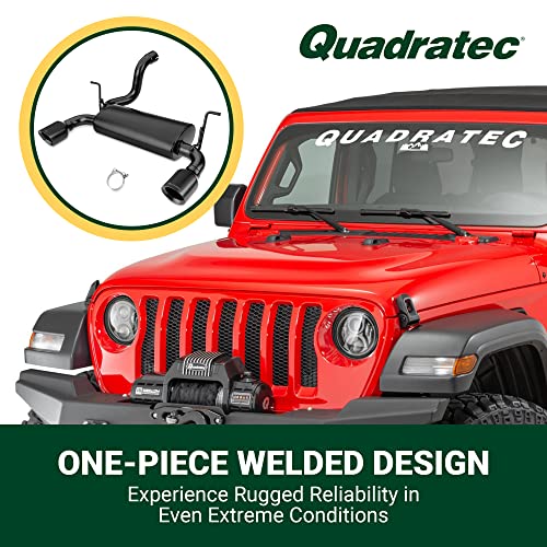 Quadratec Axle Back Dual Outlet Performance Exhaust System - Fits Jeep Wrangler JL 2018-2022 - Offroad Durability - Stainless Steel, Black Finish - Deep Smooth Exhaust Tone - 2.5" Pipe, 4" Tips