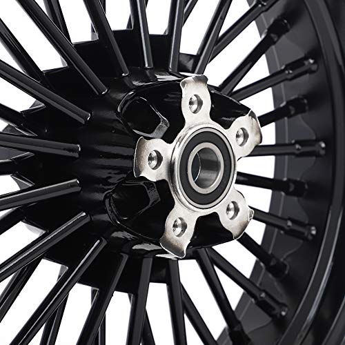 TOFR 17x3.5 Fat Spokes Front Black Wheel Rim For Harley Touring 1984-2008 - color: Gloss Black, size: Front:17inch x 3.5inch