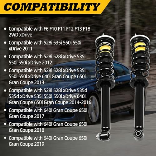 Pair Rear Shock Absorber Struts Assembly Compatible with 528i