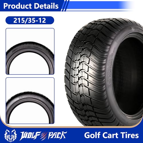Set 4 Wolf Pack 215/35-12 Golf Cart Tires ATV Tires Multi-Terrain Tire - size: 215/35-12