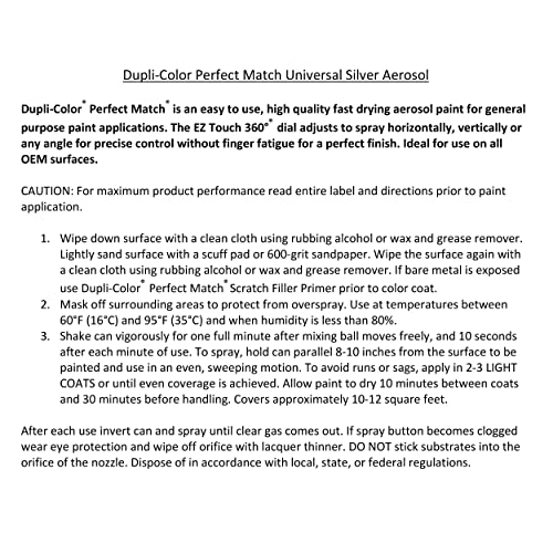 Dupli-Color Scratch Fix All-in-1 Touch Up Paint, Gloss, White Diamond, .50 fl. oz. - color: Universal Silver, size: 8 Ounce (Pack of 1), style: Universal