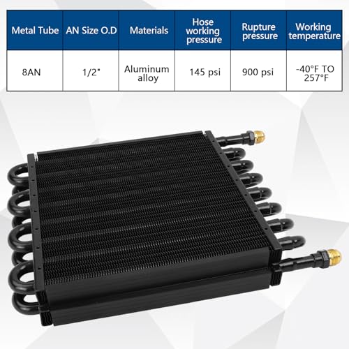 16 Pass Universal Transmission Oil Cooler Kit - color: black