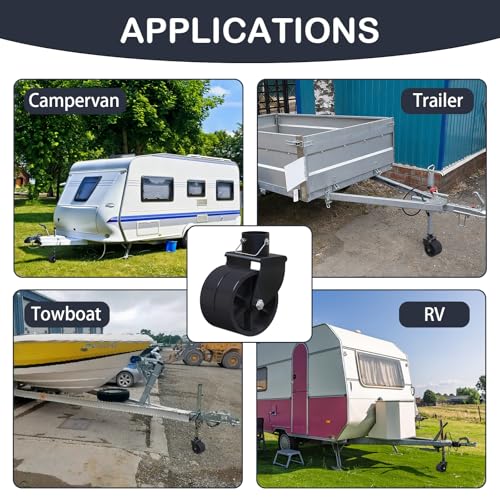 6" Trailer Jack Wheel Replacement - 2000lbs Capacity Dual Swivel Caster Wheel with Safety Pin, Fits Any Better Soft Ground Roll,Trailer Tongue Jack, Boat, Camper, RV & Jack Replacement Parts - size: Trailer Jack Wheel