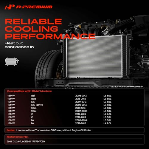 A-Premium Engine Coolant Radiator Assembly Compatible with BMW