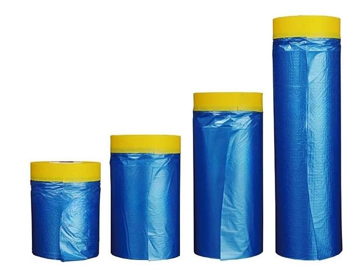 3M Scotch Plastic Masking Tape - Multi Size Pack - No Residue Painters Plastic Drop Cloth & Pre-Taped Masking Film (65 Feet) (35.4 in)