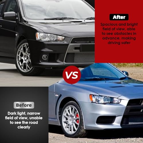Nakkaa Headlight Compatible with 2008-2017 Lancer EVO X ES/GTS/SEL/SE/DE