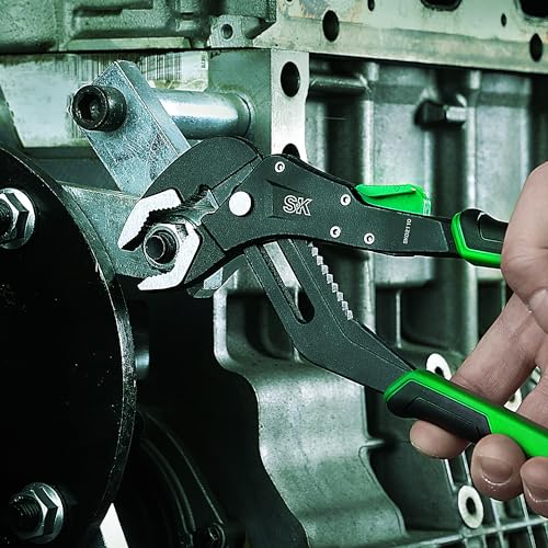 SK 10'' Quick Adjust Water Pump Pliers, SureGrip V-Jaw Groove Joint Pliers - size: 10" Quick Adjust Groove Joint Pliers