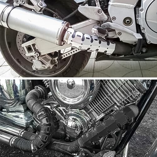 Larcele Motorcycle Exhaust Pipe Heat Shield Universal 9.8in/250mm MT/BHZ-01 - color: black