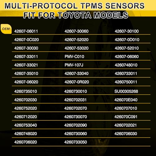 Pre-Programmed TPMS Sensors Fit for Toyota Lexus Subaru,315MHz and 433MHz - size: 42607-06011