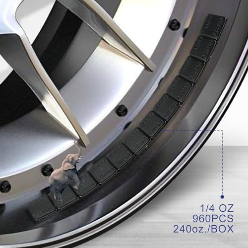 1/4oz Adhesive Stick on Wheel Weights 960 pcs 240oz. Black - color: Black