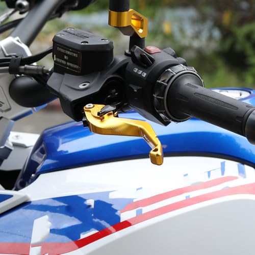 Motorcycle Short Brake Clutch Levers Compatible with Yamaha Gen 4 MT-09 / SP 2026 2025 2024 | Front Shorter Levers Handles MT09 MT 09 Gen4 Accessories (Gold) - color: Gold