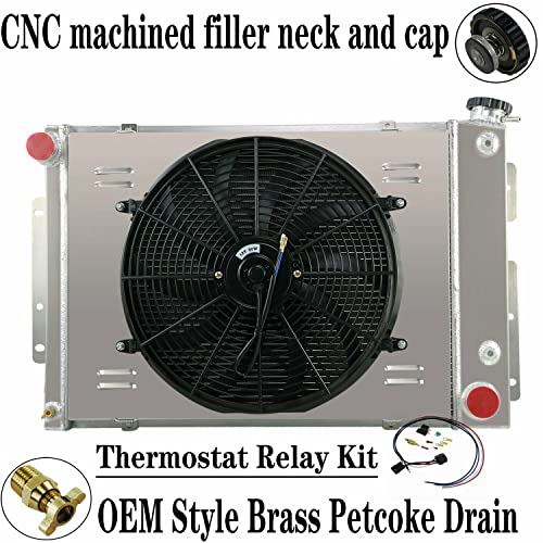 ALLOYWORKS 3 Row All Aluminum Radiator+16" Fan Shroud+Thermostat For 1967-1969 Chevy Camaro/Pontiac Firebird V8