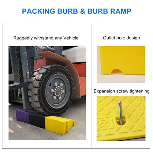 2Pack Curb Ramp, Portable Lightweight Heavy Duty Plastic Driveway Curb Ramps for Low Cars,Motorcycle Ramp,Curb Ramps (2.76 inch High) - size: 2.76 inch High