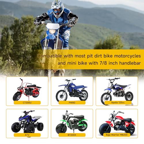 HIAORS Mini Bike Throttle Assembly Compatible with Coleman CT200U BT200X CT200U-EX, 7/8 Twist Throttle Cable Handle Grips Kit for Dirt Pit Bike Motorcycle Baja MB200 MB165 196cc 212cc Minibike Parts - color: Blue