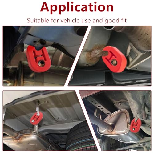 2 Pack Exhaust Rubber Hanger, Rubber Muffler Hangers with 2 Holes 0.47 Inch - color: red-2PCS