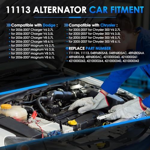 Car Alternator 11113 160A Fit for Dodge Charger for Chrysler 300 - size: #11113N, 11113 Alternator