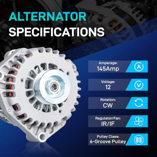 BDELI 8302N6G1 New Alternator Fit for Chevy Silverado 1500 2005-2006 - size: 8302N-6G1