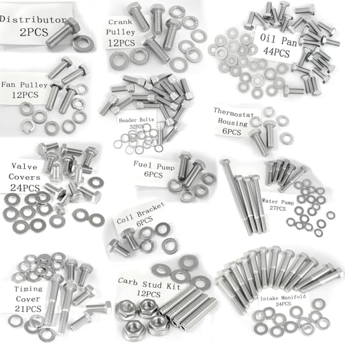 228 Pcs Bolt Kit for Small Block Ford 260 289 302 Carbureted Engine