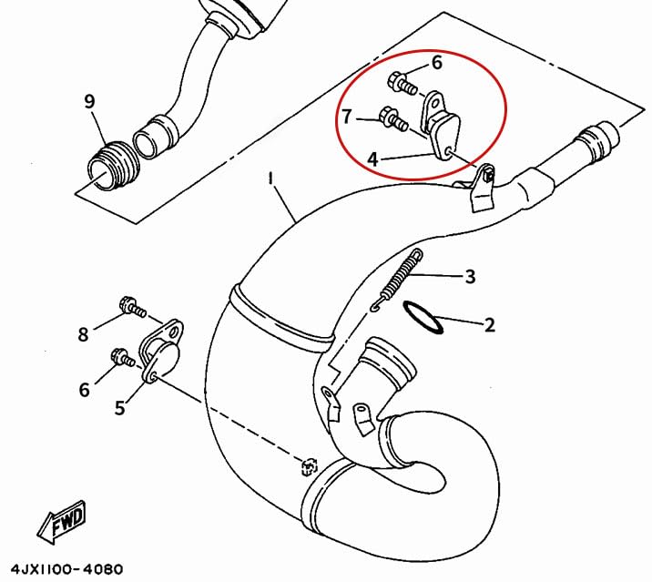 565-14771-00-00 EXHAUST MUFFLER PIPE STAY For Yamaha Blaster 200 IT125 IT175 IT250 IT425 IT465 IT490 YZ80 YZ85 YZ100 YZ125 YZ400 YZ490 Exhaust Pipe Mount