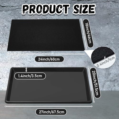Uiifan 1 Set Oil Drip Pan for Car with Mat, Garage Floor Protection