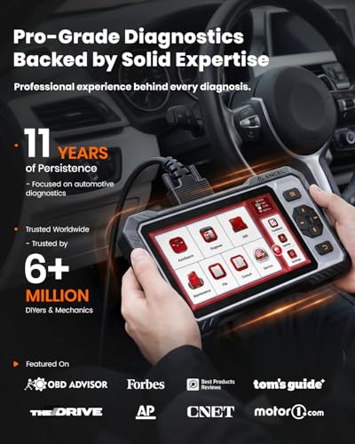 FX6000 Bidirectional Scan Tool, OBD2 Scanner Diagnostic Tool with 15+ Reset - color: Red-Black
