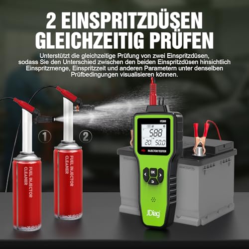 JDIAG Universal Fuel Injector Tester Cleaner Kit, Fuel Injector Tester