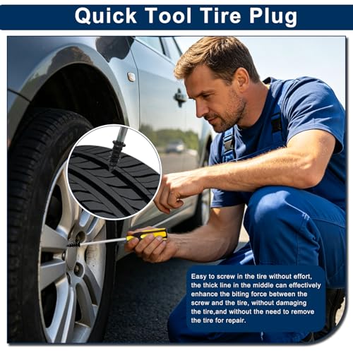 30 Pcs Tire Repair Rubber Nail, Tire Repair Nail Tire Repair Rubber Screws Fast Tool Self-Service Tire Repair Nail Vacuum Tire Repair Rubber Nail, Suitable for Car Motorcycle Jeep Tire Puncture Repair - color: 30 Pcs