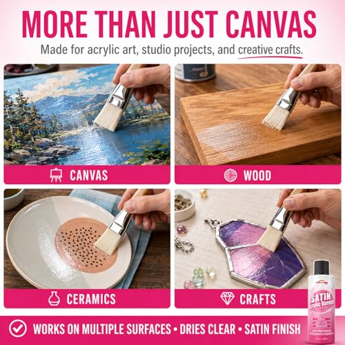 Clear Acrylic Paint Sealer, Satin Varnish for Acrylic Painting & Art Crafts - color: Satin