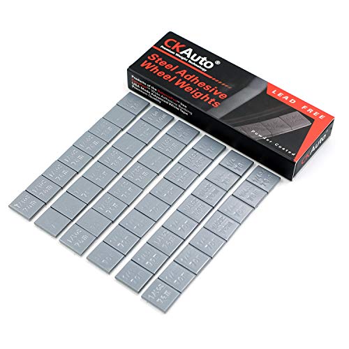CKAuto 1/4oz, 0.25oz, Gray Steel Adhesive Stick-On Wheel Weights, 12oz Box - color: Grey, size: 48PCS