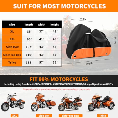 Trike Cover, Heavy Duty 420D Outdoor Three Wheeler Cover, Orange - color: Orange, size: Trike