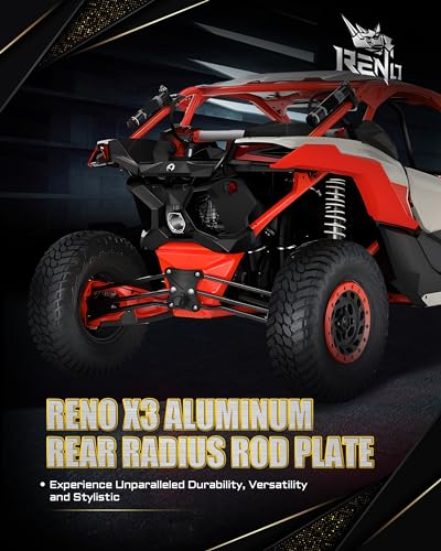 RENO X3 Rear Radius Rod Plate, Aluminum UTV Rod Plate with Tow Hook Fit for D-Ring/Soft Shackle Compatible with Maverick X3 900 X Max (Black, 1PC) - color: X3 Rod Plate