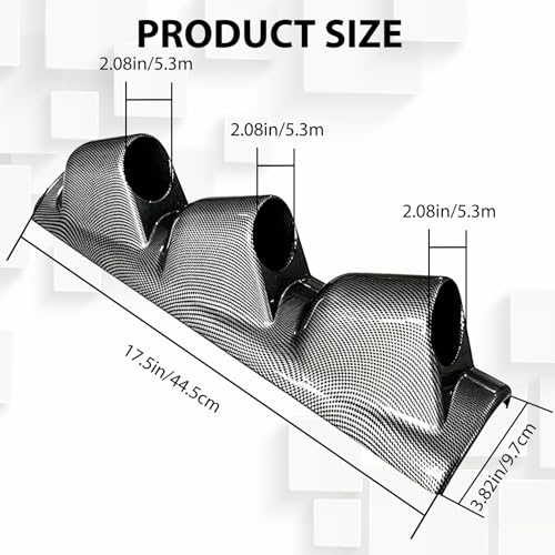 Universal Black 2" 52mm Triple 3 Hole Pillar Gauge Pod Holder, Automotive Housing Pods, ABS Plastic Auto Dash Mount Bracket, Dashboard Meter Cup Holder for Cars, Trucks (A/Triple Hole Carbon) - color: A/Triple Hole Carbon