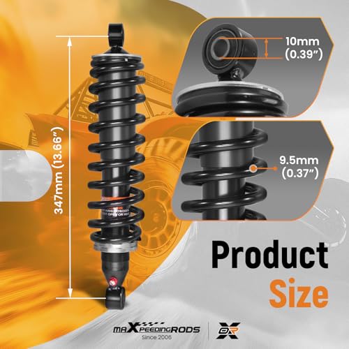 maXpeedingrods Front Struts Shock Absorber for 2000-2006 Honda Rancher 350 2x4 4x4 ES TRX350TE/TRX350TM/TRX350FE/TRX350FM, Pair Monotube Shock Replace 51400-HN5-671, 51400-HN5-990 - style: 2 Pieces Front