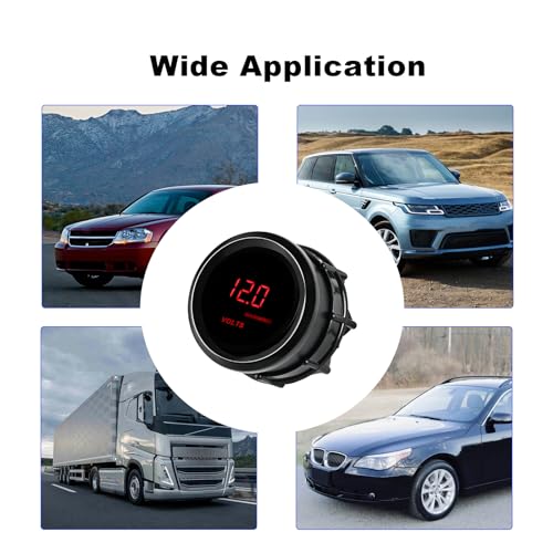 2inch 52mm DC12V Voltmeter Red Digital LED Volt Gauge - color: Volt Gauge