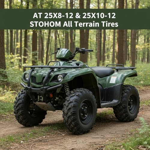 AT25X10-12 ATV Tires ATV&UTV Trail Sand Off-Road Tires 25X10-12, All Terrain Tires16mm Tread Depth 25X10X12-6 PR, Tubeless 2PCS - size: DAV111 25X10-12