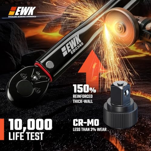 EWK 1/2" Drive Click Torque Wrench 10-150 ft-lbs (13.6-203.4 Nm)