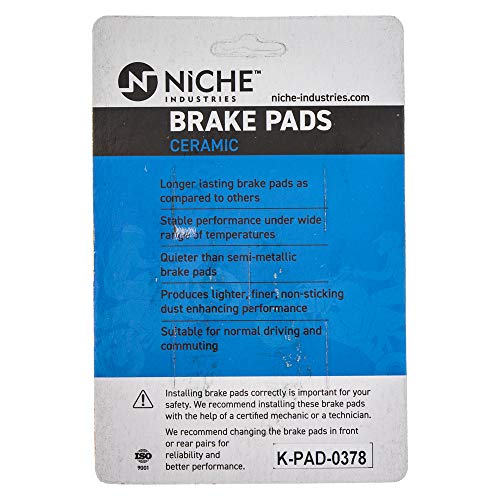 NICHE Front Rear Brake Pad Set for Kawasaki 43082-1264 Ceramic - size: 1 Set (1 Wheel)